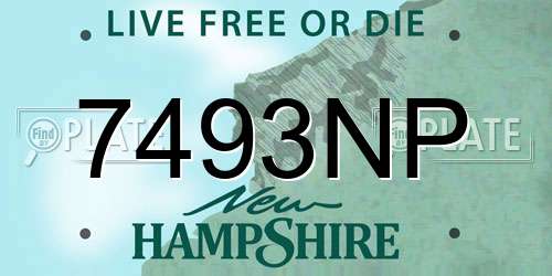 7493NP New Hampshire License Plate
