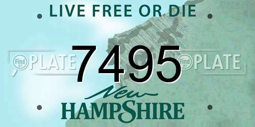 7495 New Hampshire License Plate