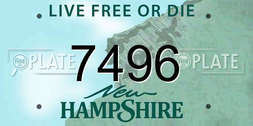 7496 New Hampshire License Plate