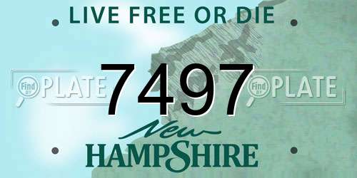 7497 New Hampshire License Plate