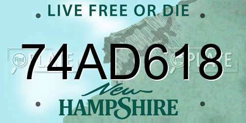 74AD618 New Hampshire License Plate