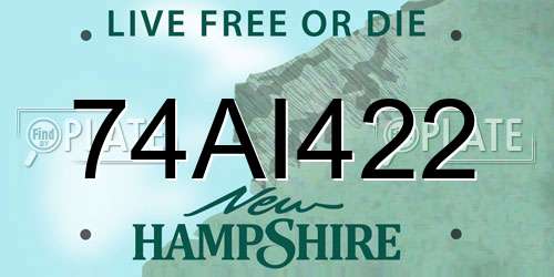 74AI422 New Hampshire License Plate