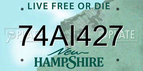 74AI427 New Hampshire License Plate