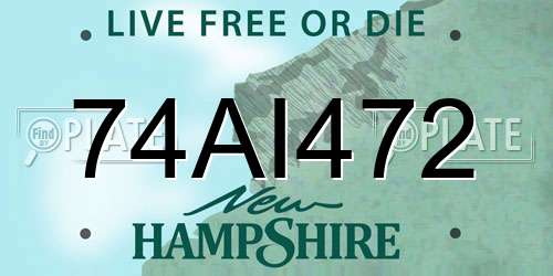 74AI472 New Hampshire License Plate