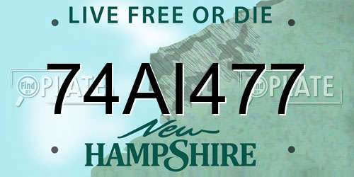 74AI477 New Hampshire License Plate