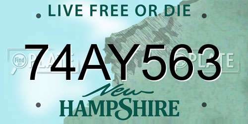 74AY563 New Hampshire License Plate