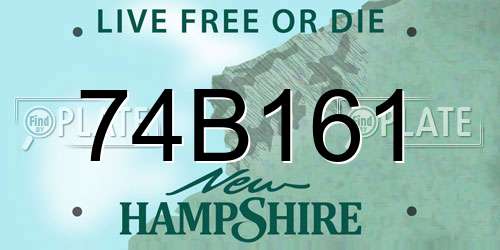 74B161 New Hampshire License Plate