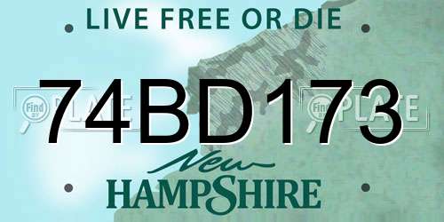 74BD173 New Hampshire License Plate