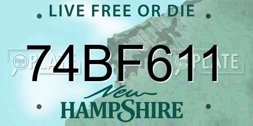 74BF611 New Hampshire License Plate