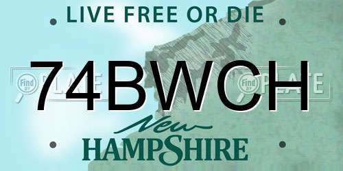 74BWCH New Hampshire License Plate