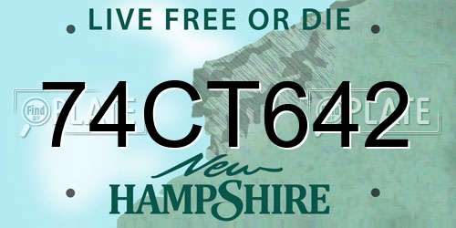 74CT642 New Hampshire License Plate