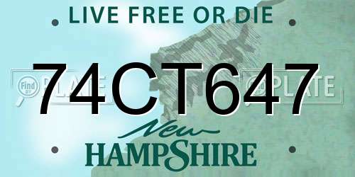74CT647 New Hampshire License Plate