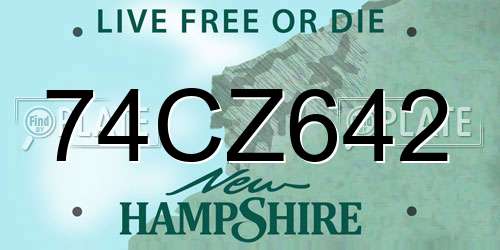 74CZ642 New Hampshire License Plate