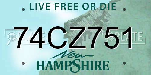 74CZ751 New Hampshire License Plate