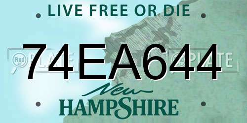 74EA644 New Hampshire License Plate