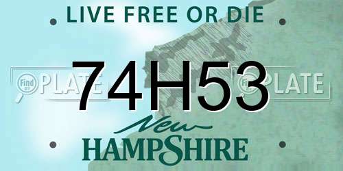 74H53 New Hampshire License Plate