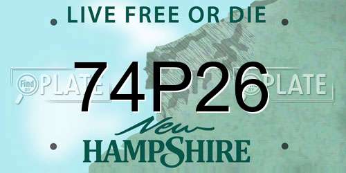 74P26 New Hampshire License Plate