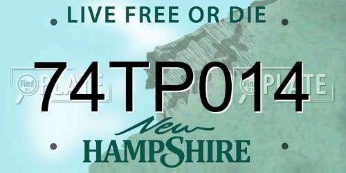 74TP014 New Hampshire License Plate
