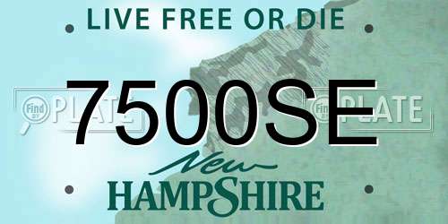 7500SE New Hampshire License Plate