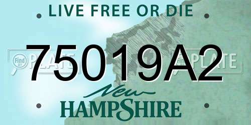 75019A2 New Hampshire License Plate