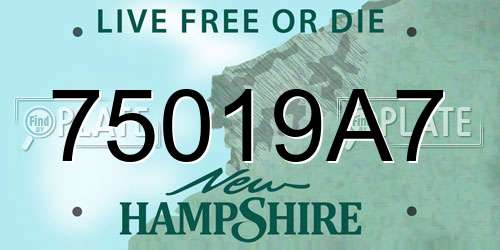 75019A7 New Hampshire License Plate