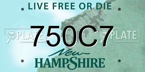 750C7 New Hampshire License Plate