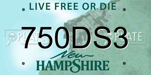750DS3 New Hampshire License Plate