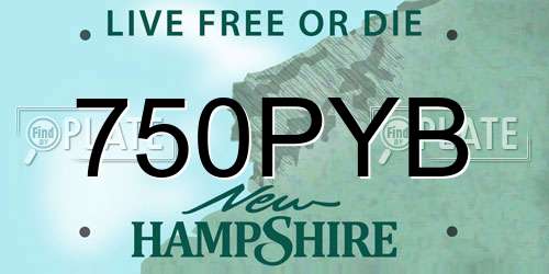 750PYB New Hampshire License Plate
