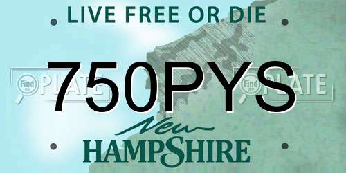 750PYS New Hampshire License Plate