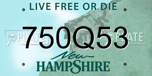 750Q53 New Hampshire License Plate