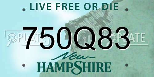 750Q83 New Hampshire License Plate