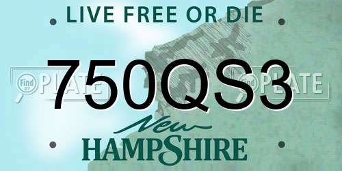 750QS3 New Hampshire License Plate