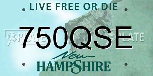 750QSE New Hampshire License Plate