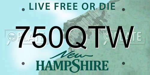 750QTW New Hampshire License Plate