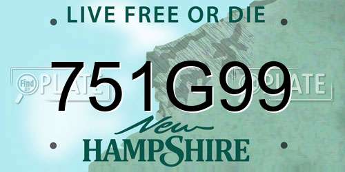 751G99 New Hampshire License Plate