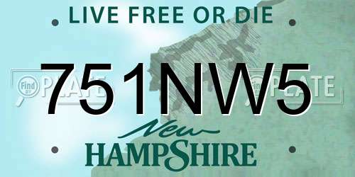 751NW5 New Hampshire License Plate