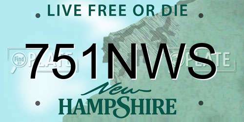 751NWS New Hampshire License Plate