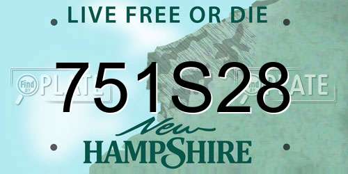 751S28 New Hampshire License Plate