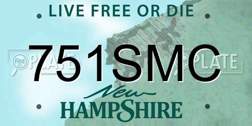 751SMC New Hampshire License Plate