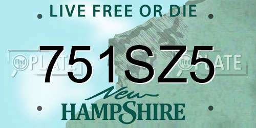 751SZ5 New Hampshire License Plate