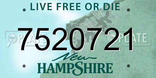 7520721 New Hampshire License Plate