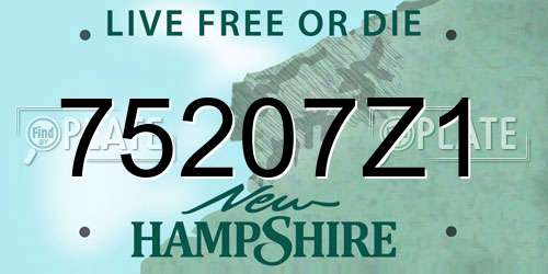 75207Z1 New Hampshire License Plate