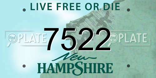 7522 New Hampshire License Plate