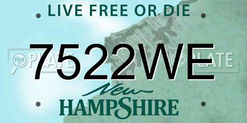 7522WE New Hampshire License Plate