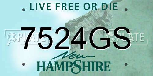 7524GS New Hampshire License Plate