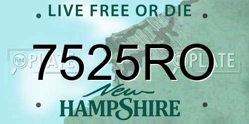 7525RO New Hampshire License Plate