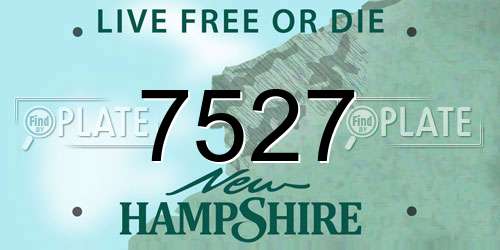 7527 New Hampshire License Plate
