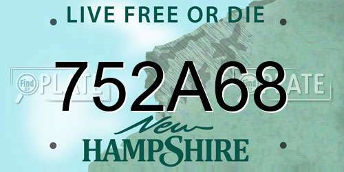 752A68 New Hampshire License Plate
