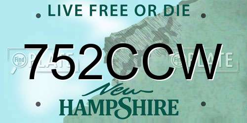 752CCW New Hampshire License Plate