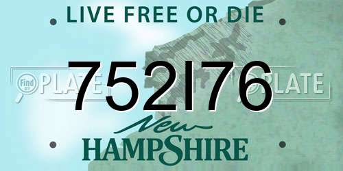 752I76 New Hampshire License Plate